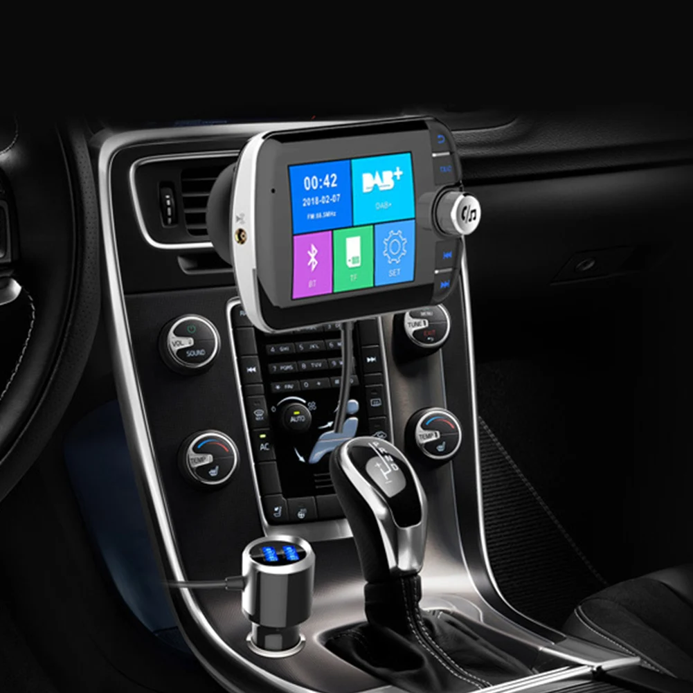 Handsfree цифровой вещания QPSK модуляция автомобильный ЖК-дисплей беспроводной аудио Универсальный fm-передатчик Портативный Поддержка TF карты