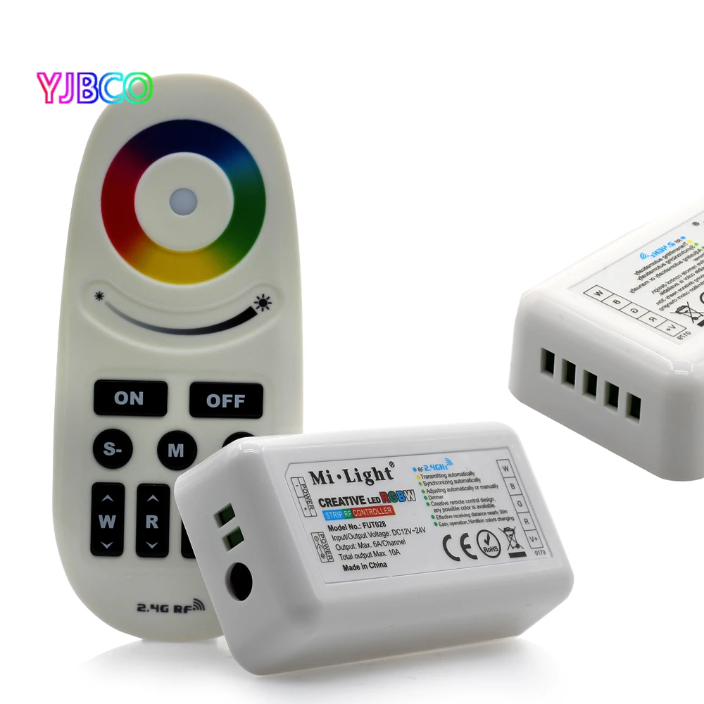 

New 2.4G RF FUT028 Mi.Light LED RGBW controller for RGBW LED Strip,. DC12-24V singal transmission and group synchronization