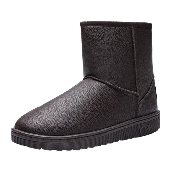 

2020 Winter Boots Ankle Boots Unisex Couples Snow Boots Solid Color Men Plush Inside Anti Skid Bottom Ankle Boot Waterproof Ski