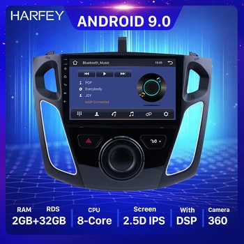 

Harfey Android 9.0 Car Stereo 9" GPS Player For Ford Focus 2011 2012 2013 2014 2015 Head Unit Radio SWC Rearview Camera TPMS