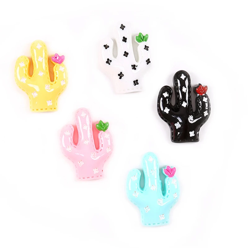 

10PC Cartoon Cactus Flat Back Resin Crafts Jewelry DIY Kids Hair Accessaries Refrigerator Cabochon Planar Resin Craft Supplies