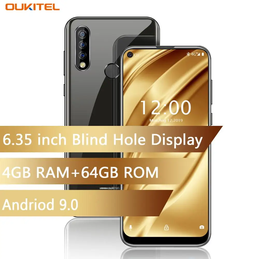 Смартфон OUKITEL C17 Pro 2,4G/5G WiFi 4G LTE Android 9,0 MT6763 сканер отпечатков пальцев распознавание лица 6,35 "HD экран 4 Гб 64 Гб мобильный телефон