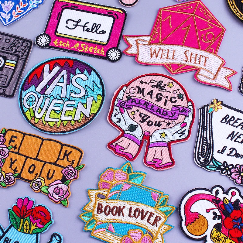 Cartoon Letter Embroidery Patches On Clothes Stickers DIY Hippie Badge Patch Iron for Clothing Thermoadhesive | Дом и сад