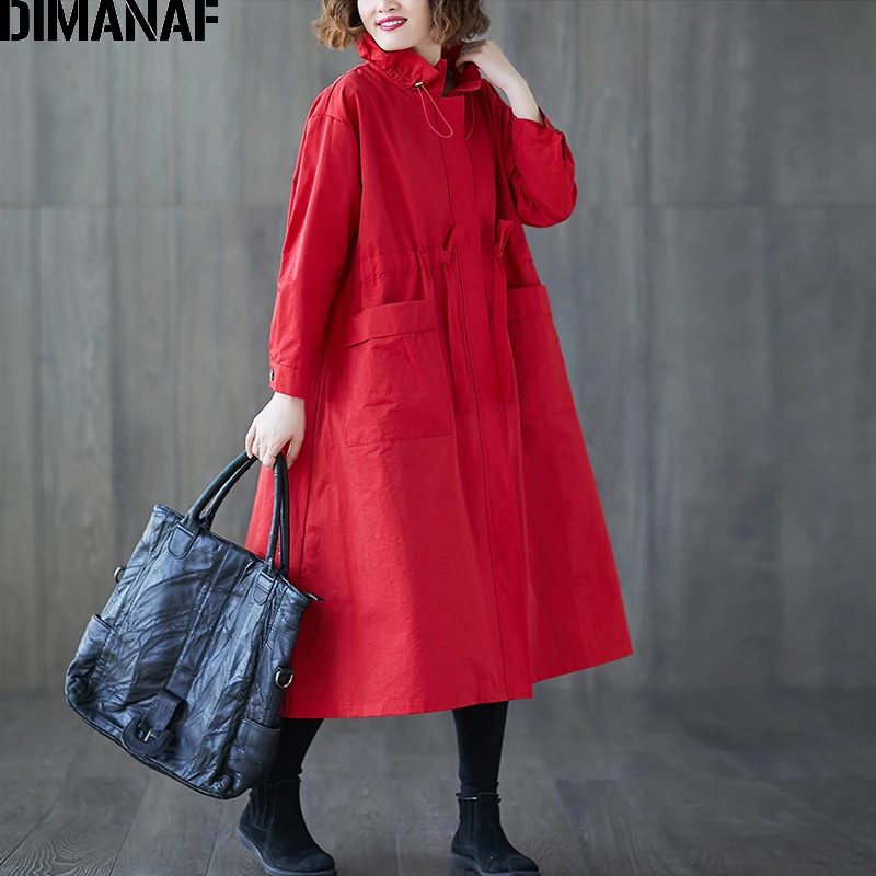 incredible DIMANAF Women Jackets Coats Plus Size Autumn Big Size Cardigan Female Loose Outerwear Long Sleeve P