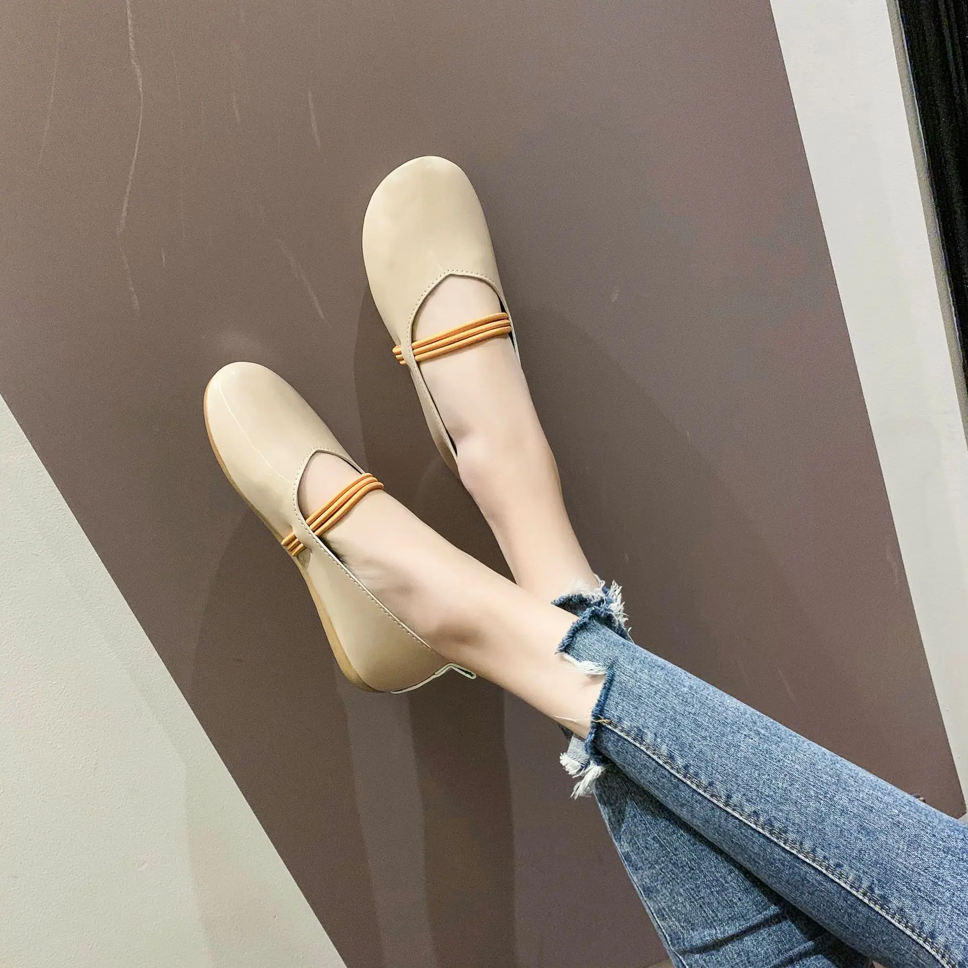 

2019 Comfortable Casual Versatile WOMEN'S Shoes Korean-style round Flat New Style College Style Slip-on WOMEN'S Shoes