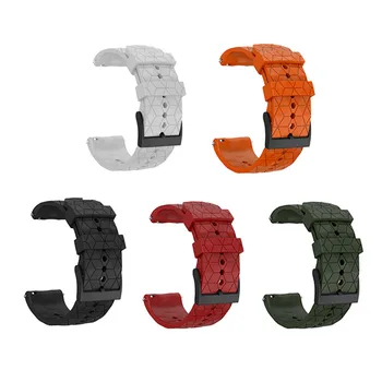 

24mm Soccer Pattern Silicone Watchband Watch Strap for Suunto 9 Baro Series Universal Watch Band Replacement Strap Bracelet