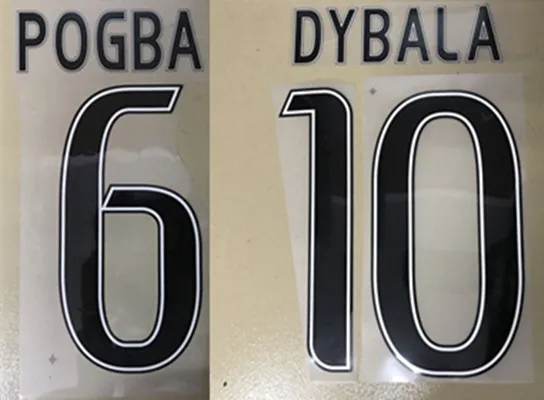 

2015-17 HOME POGBA #6 DYBALA #10 Player Nameset Hot stamping patch badges