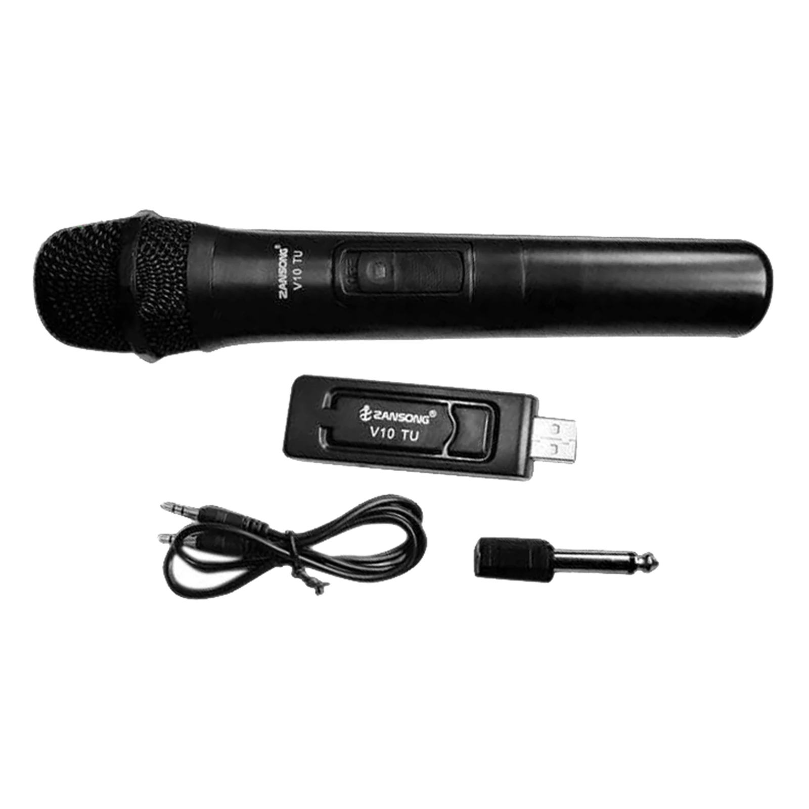 Wireless Microphone VHF Handheld Microphone with Receiver for Karaoke Speech Loudspeaker 3.5mm 6.35mm Adapter Mic
