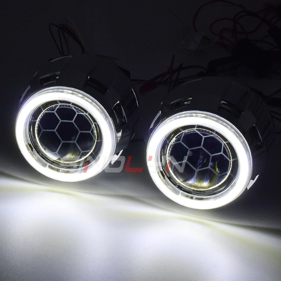 Rolyn biキセノンヘッドライトレンズ2.5エンジェルアイハニカム