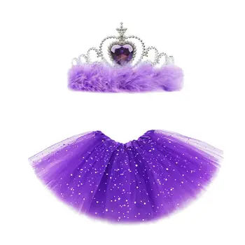 

Baby Girl Princess Tulle Tutu Skirt Ballet Dance Party Lovely Fashion Elegant Mini Skirt With Crown