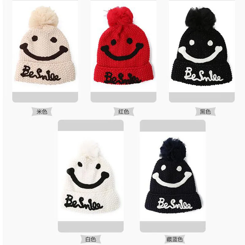 

2019 New Autumn Winter Wool Warm Knitted Hat Fashion Letter Knitted Caps Girls Female Beanie Cap Winter Hats For Women