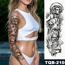 

Women Men Temporary Tattoos 2021 Body Transfer Semi Permanent Tiger Jagua Ephemeral Tattoo Tatu Poseidon Zeus Skull Medusa Arm