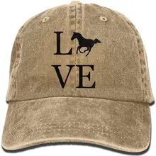 Бейсбольная Кепка унисекс «Я Люблю Лошадей», хлопковая джинсовая Регулируемая охотничья Кепка для мужчин или женщин