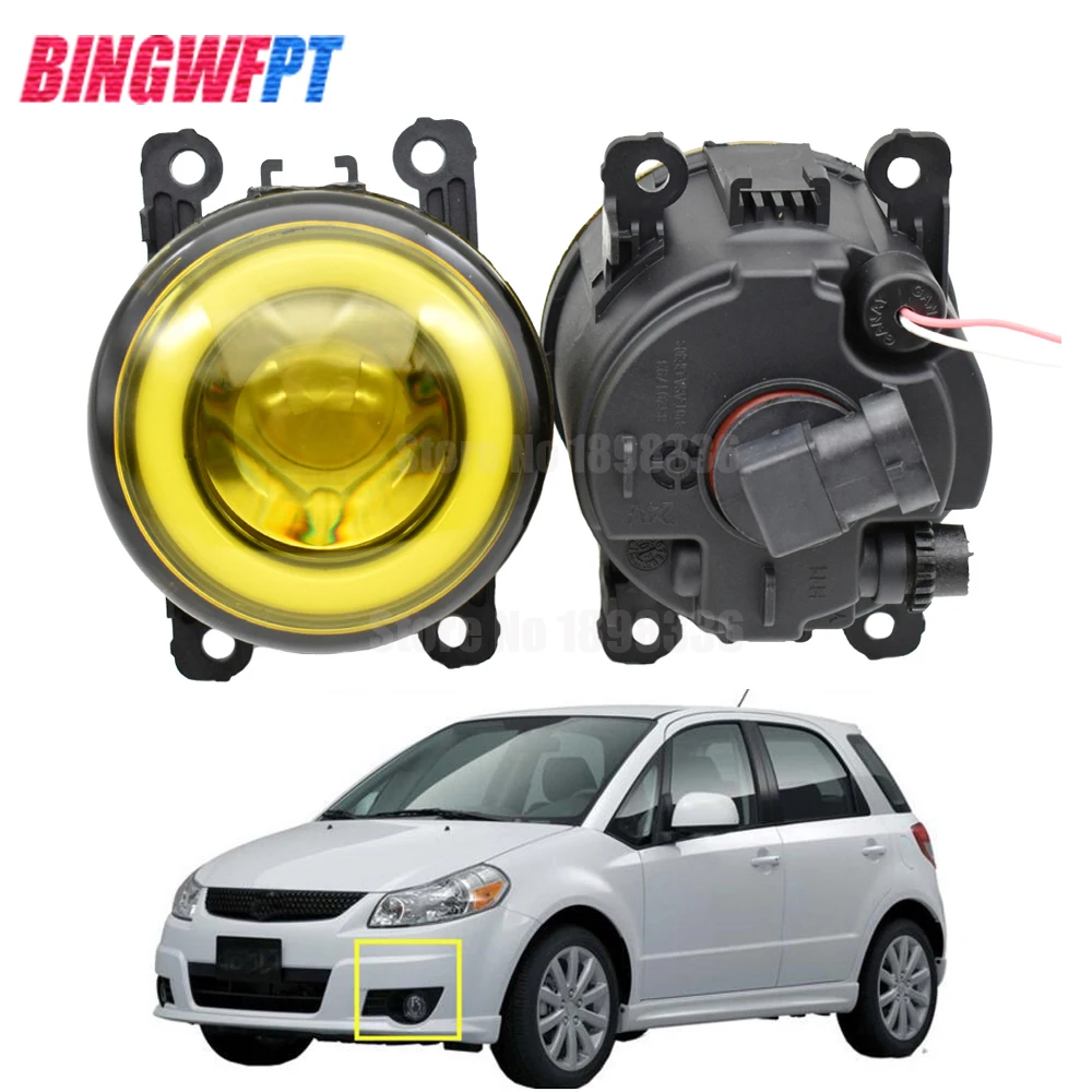 

2PCS For Suzuki SX4 (EY, GY) 2006-2014 For Suzuki Grand Vitara Swift S-Cross Car H11 LED Fog Light Assembly with Angel Eye 12V