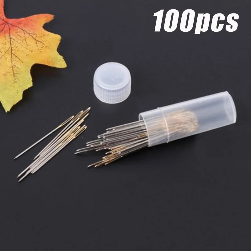 100PCS Multi-size Tail Embroidery Fabric Cross Stitch Darning Needles Craft Tools Size 24#/26# Stainless steel DIY Sewing Needle ► Photo 2/6