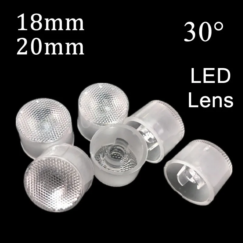 

For 1w 3w LED Light 30Degree LED Lens 18mm 20mm Beads Surface PMMA Waterproof