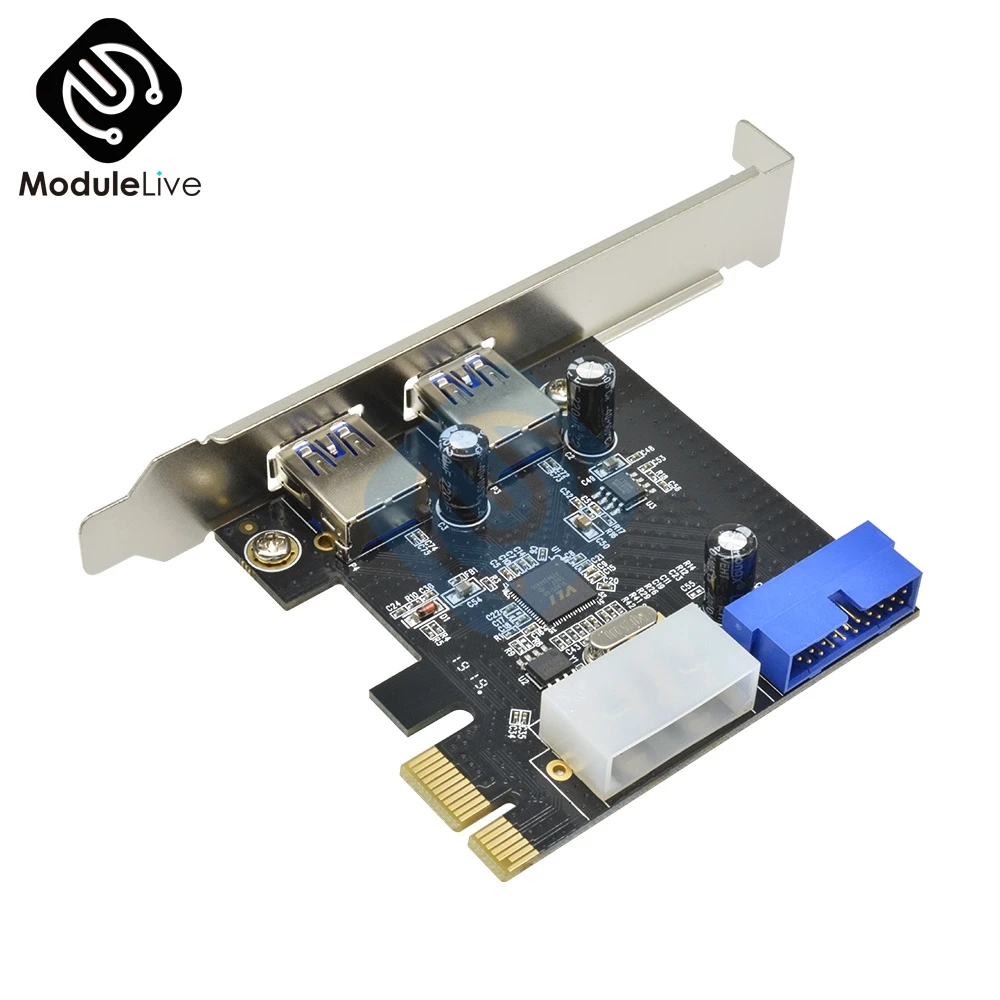 PCI 2 Порты Express USB 3,0 спереди Панель с помощью 4-контактных& 20-контактный Управление карта адаптер 5 Гбит/с Скорость 4-контактный молекс Мощность "подключи и играй" сделай сам"