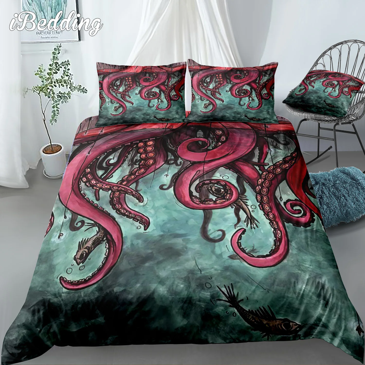 Color Octopus Twin Full Queen King Size Bed Duvet/Quilt Cover Set Bedding Sets 
