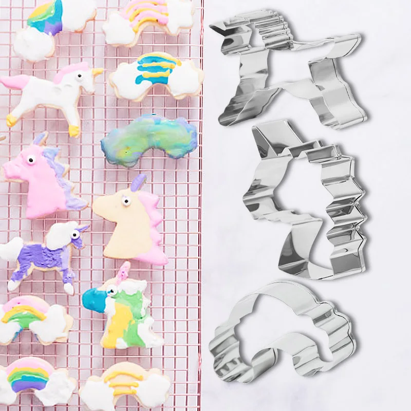 Cartoon Unicorn Mermaid Flamingo Cake Biscuit Mold Stainless Steel Cookie Cutters Moulds Birthday Party Baking Decorations Tools | Дом и сад