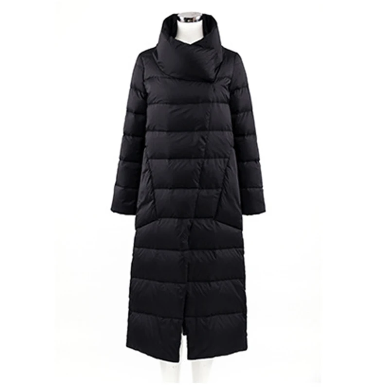 Новая Корейская версия длинное пуховое хлопковое пальто модное женское зимнее теплое толстое женское темпераментное длинное пальто CC772