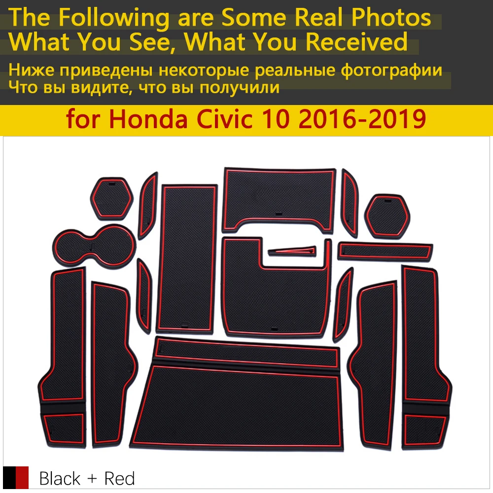 Противоскользящие резиновые чашки подушки двери паз коврик для Honda Civic 10~ 10th Gen 10 FC FC1 FC2 FC5 аксессуары коврик для телефона