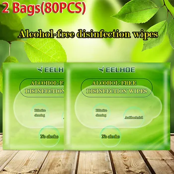 

2 Bags Disposable Hand Cleaning Alcohol-free Wipes Non-woven Fabric Plant Essence Car Household Portable Wipes