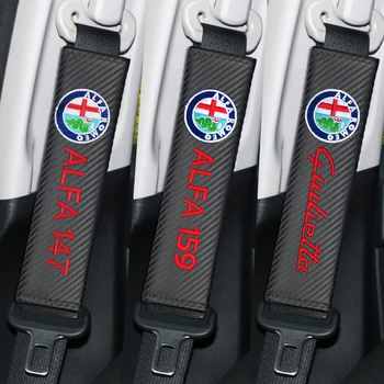 

2pcs Carbon fiber Car Seat belt Cover for Alfa Romeo 159 147 156 giulietta 147 159 mito Car-styling Accessories