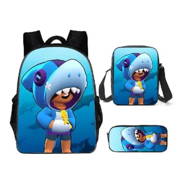 

Stars Leon Game School Bag for Teenager Boys Girls Kids Personized Schoolbag 3pcs sets Supplier Children Hot Game Backpack
