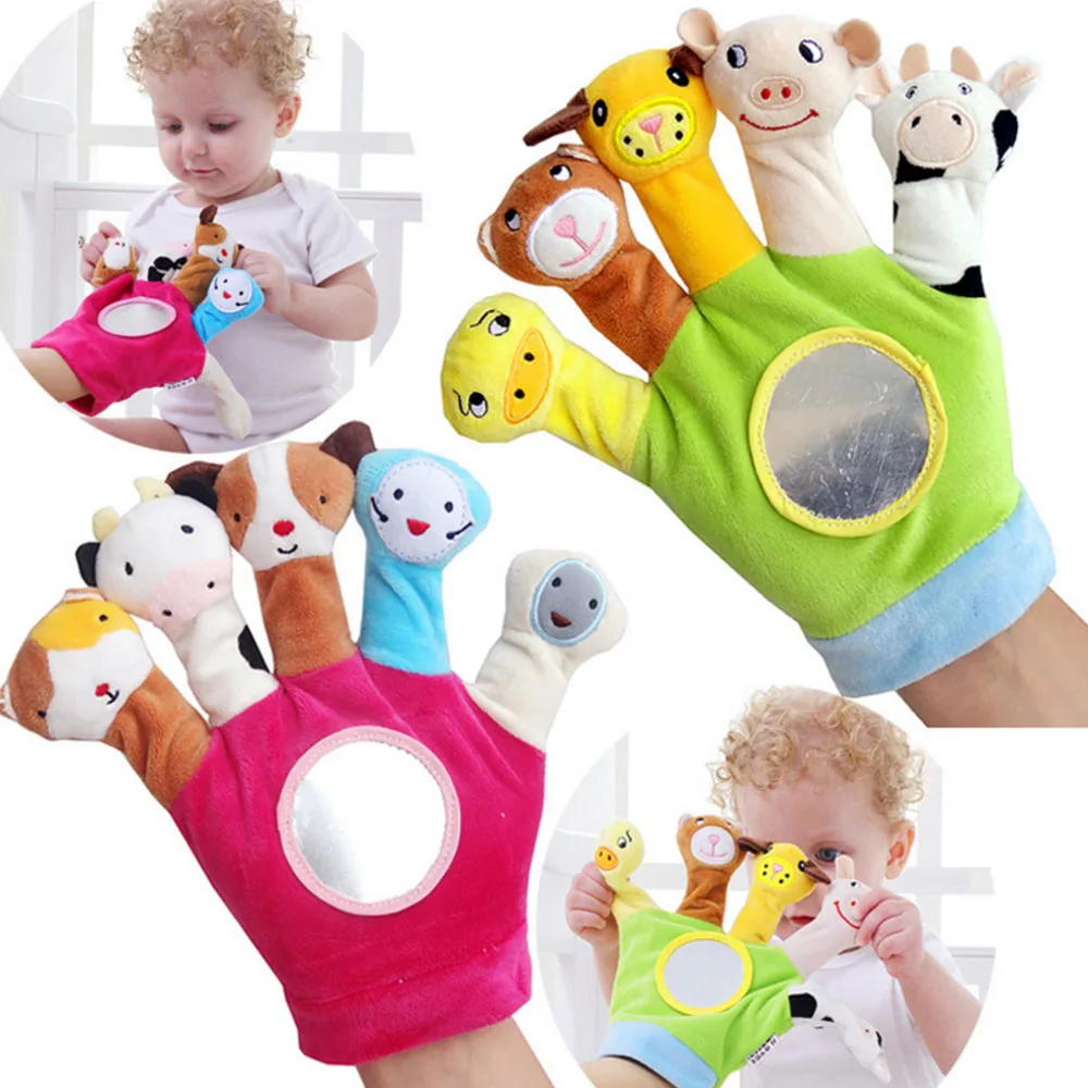 Cartoon Animal Finger Puppet Glove Baby Plush Toys for Children Animal Finger Puppet Baby Kids Plush 1