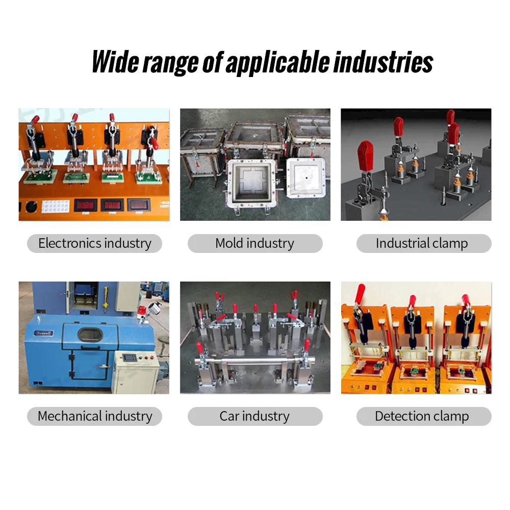 1pc 90kg Anti-Slip U Shape Toggle Clamp Holding Capacity Push Pull Toggle Clamp Vertical/Horizontal Type for Hand Tool