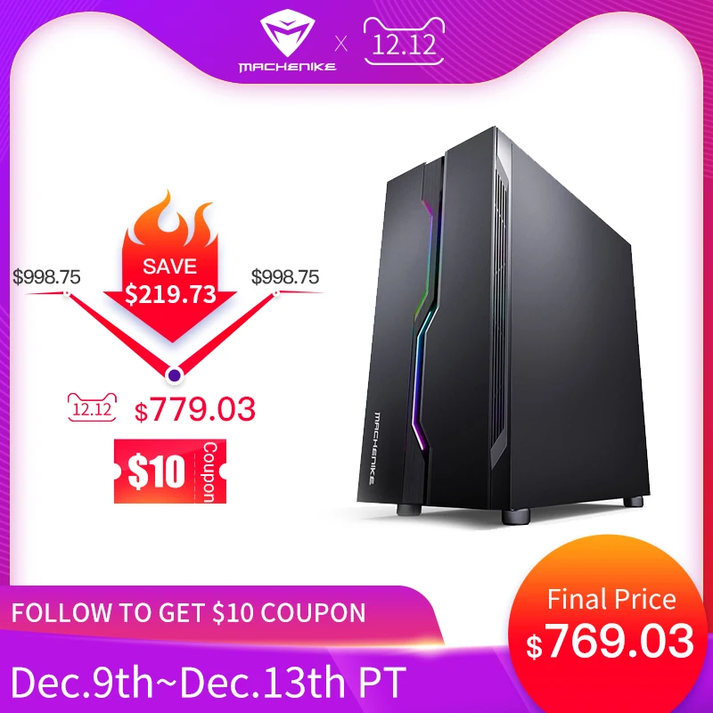 Machenike T90-T56 Intel Core i5-9400 GTX1660Ti 6G 8G RAM 256G SSD gaming computer desktop PC supported DOTA2,CSGO,GTA5, PUBG,LOL