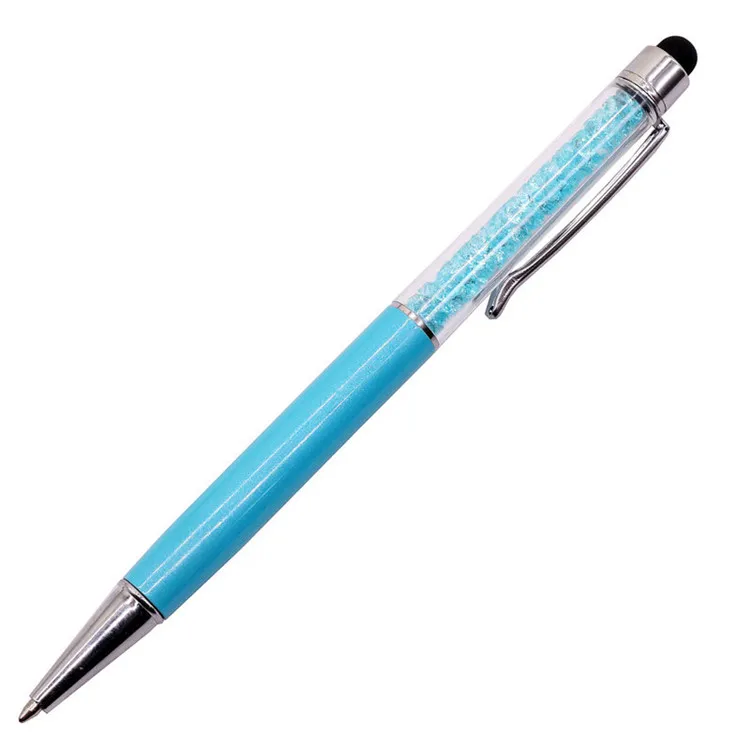 30 шт. кристаллический конденсатор Шариковая ручка синяя повторная зарядка пуль наконечник металлическая ручка длина 145 мм десять цветов ручка стержень дополнительные отличные ручки - Цвет: Capacitor light blue