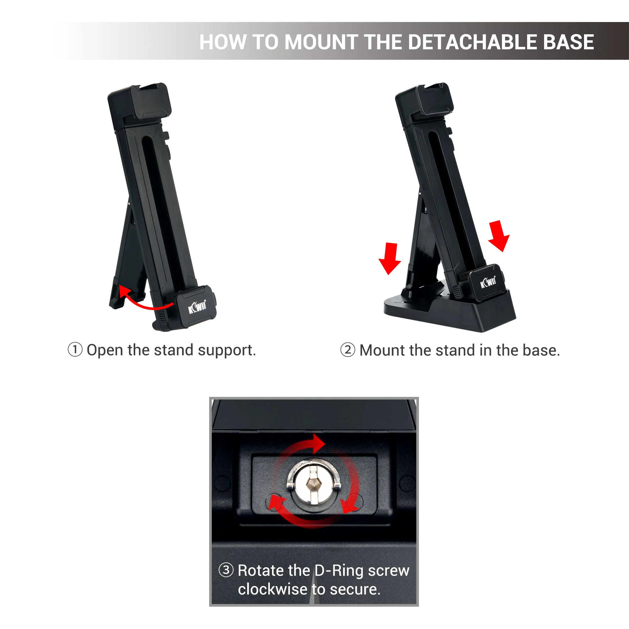 다목적 태블릿 삼각대 마운트 및 데스크탑 스탠드 클램프 홀더, 브이로그 삼각대 셀카봉용 콜드 슈 분리형 베이스, 2 in 1