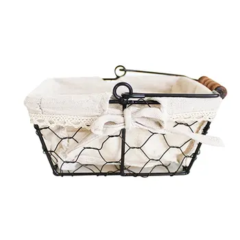 

Vintage Wrought Iron Storage Basket Kitchen Storage Basket Fruit Bread Basket Desktop Basket JS22