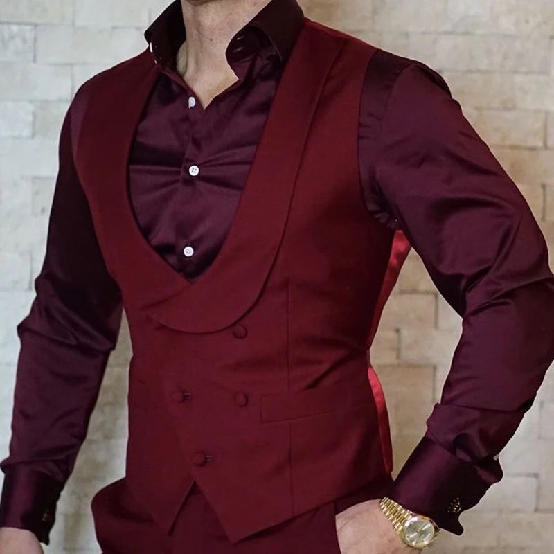 Mens Tweed Waistcoat VNeck Wool Vest Burgundy Herringbone Vintage Casual  S3Xl  eBay