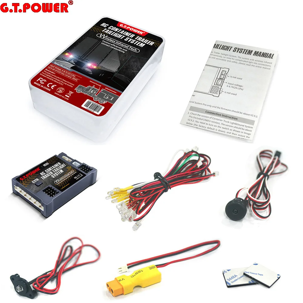 

G.T.POWER RC Container Trailer Taillight System Wireless Infrared for RC Container Truck Rc Car