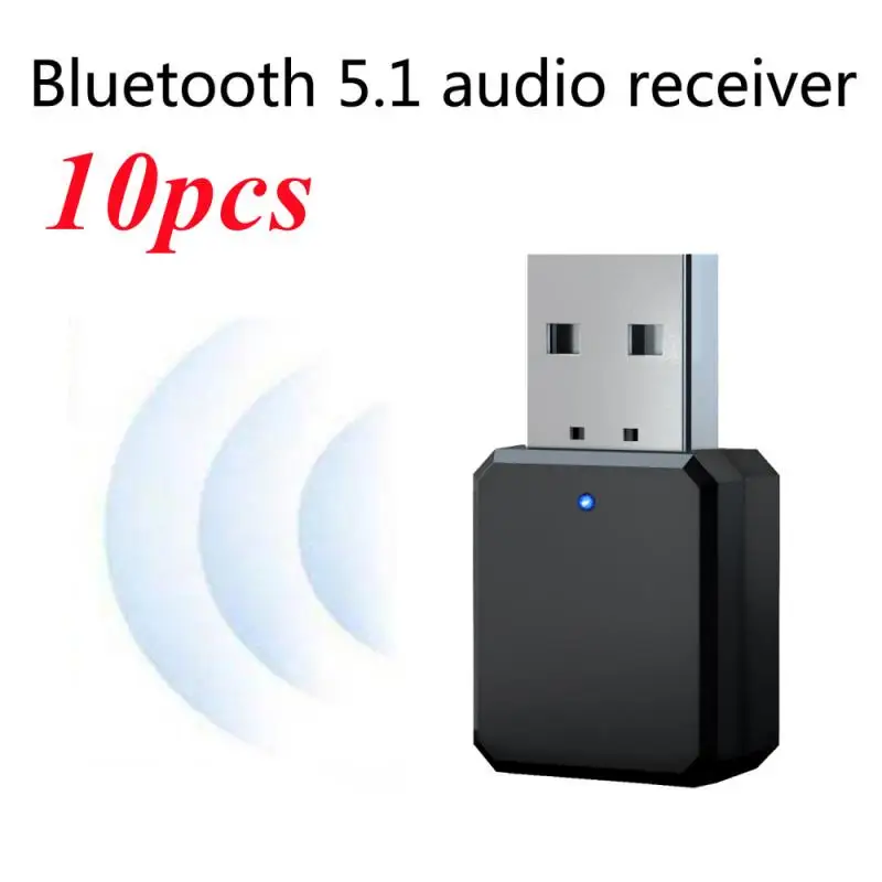 10 Pcs/lot KN318 Bluetooth 5.1 Audio Receiver Dual Output AUX USB Stereo Car Hands-free Call Professional Wireless Adapter | Электроника