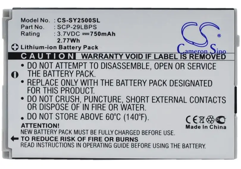 cameron sino 750mah battery for SANYO S1 SCP-2500 SCP-29LBPS Mobile SmartPhone Battery | Мобильные телефоны и аксессуары
