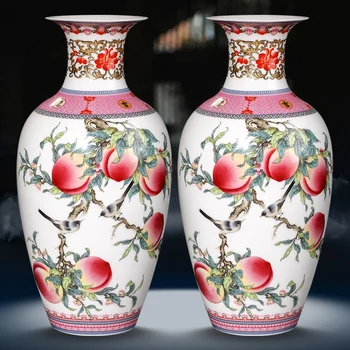 Jingdezhen Famille Rose Peach Vase 1