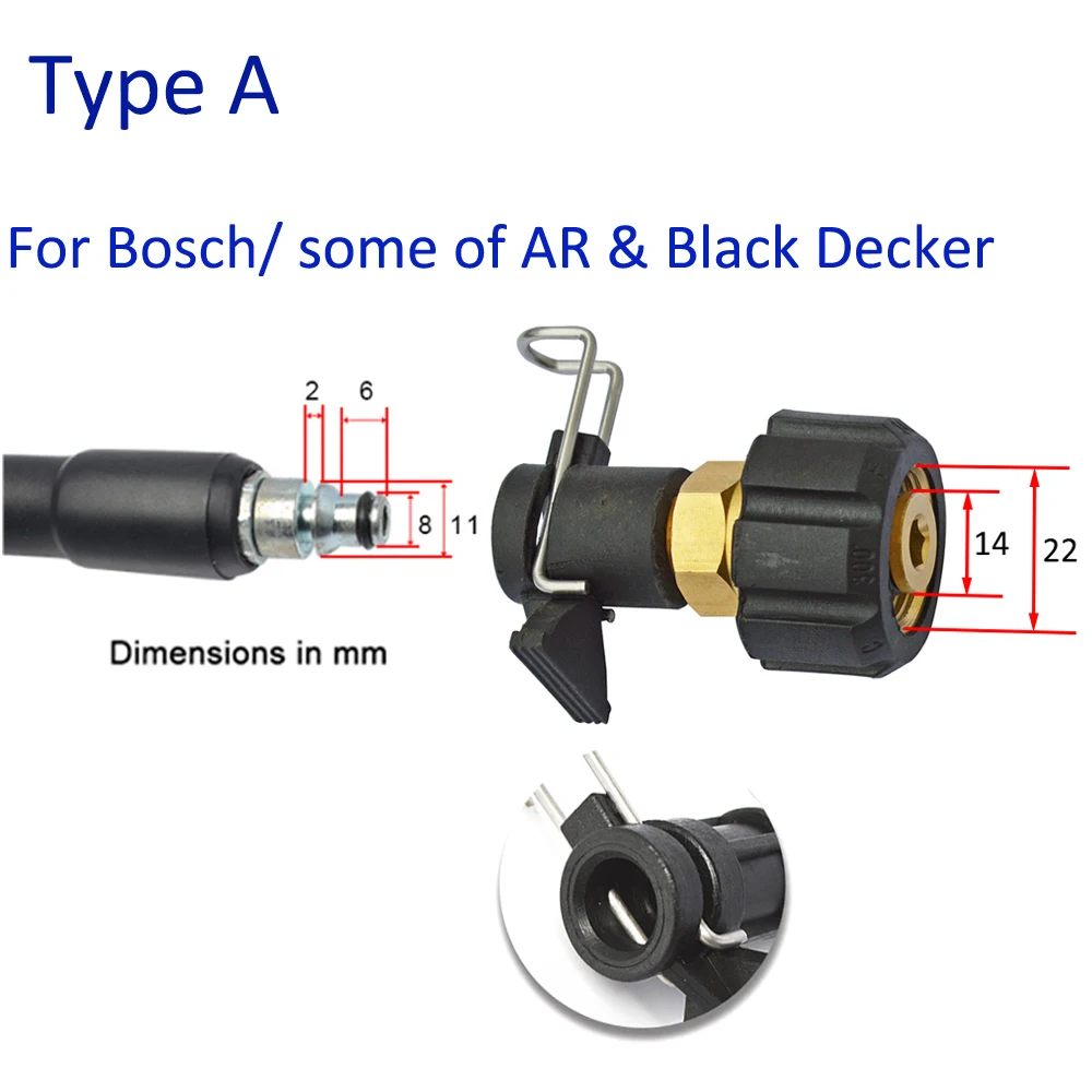 Соединитель шланга высокого давления для Bosche AR Black Decker Патриот Dawoo Nilfisk STIHL шланг для очистки воды