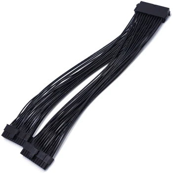 

ATX 24Pin 1 to 2 Port Power Supply Extension Cable PSU Male to Female Splitter 24PIN Extension Cable