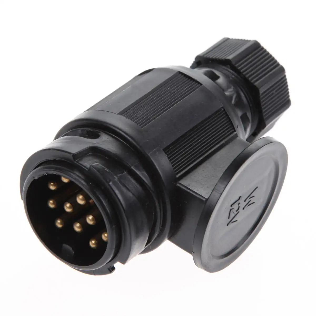 Practical 13-Pin Trailer Socket Black European-style Electrical Plug Sockets Camping RV Caravan Car Styling trailer socket trailer plug socket Trailer Socket