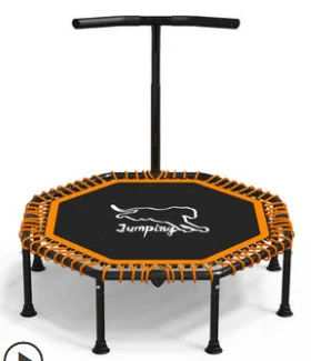 Folded Single Handle 48" Silent Mini Trampoline with Adjustable Handle Bar Fitness Trampoline Bungee with Safety Handle House Trampoline - Цвет: Folded Single Handle