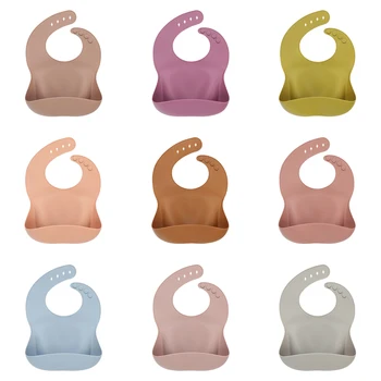 

Newborn Baby Silicone Waterproof Bibs Cloths Toddler Kids Adjustable Feeding Apron Saliva Bandana