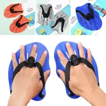 1Pair Swim Hand Paddles Swim Training Contoured Exercise Adjustable Straps Swimming Paddles Swimming Aid for Men Women Children