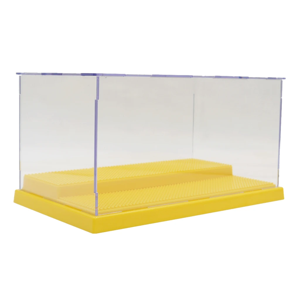 2 Tiers Display Case Box Stand Showcase for LOZ Building Blocks Diamond Brick Display Case Clear Box UV Dustproof Toy Protection