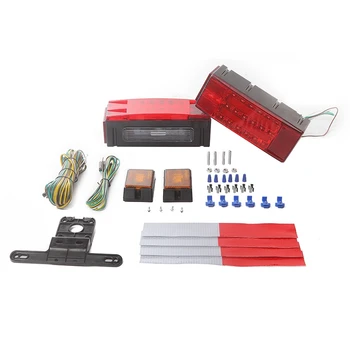 

2PCS LED Lights with Side Lights for Trailer Truck Light Kit Parking Lights Turn Signal (Rectangle)