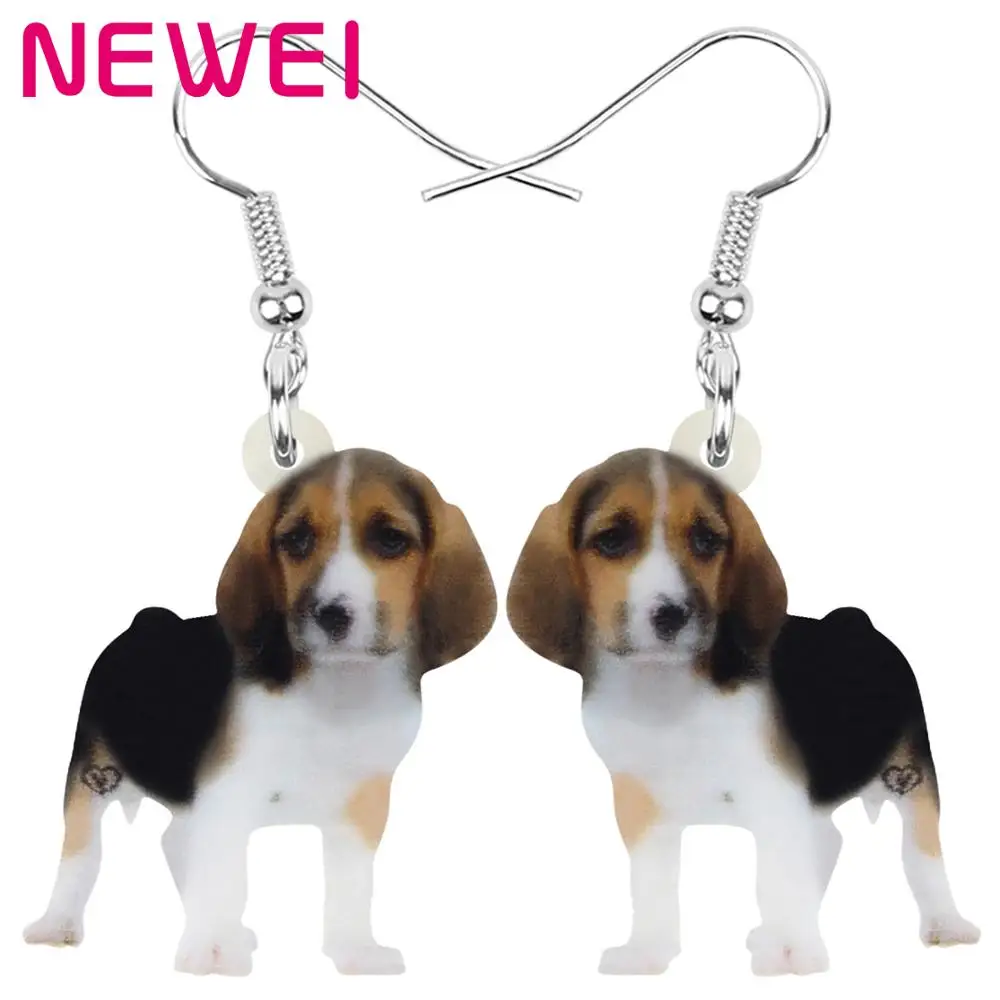 Newei акриловый Beagles серьги с собаками животных Висячие Ювелирные украшения для