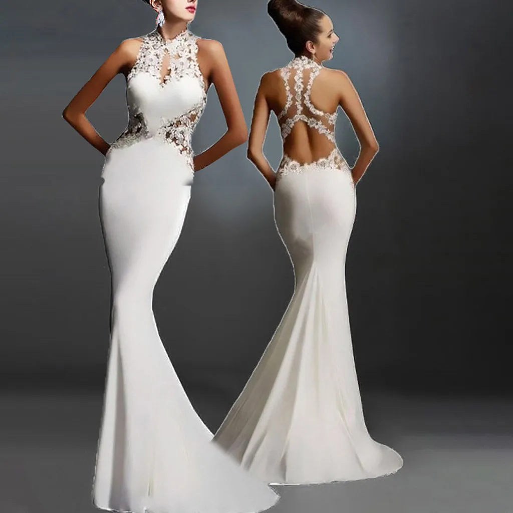 Maxi Dress Women's Sexy Ladies Slim Sleeveles Casual Party Dew Backpack Hip Long Dress dresses woman party night Party Dress XL
