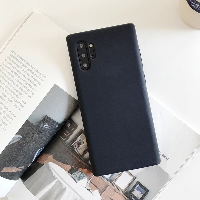 Мягкий силиконовый чехол для samsung Galaxy S10 Plus S 10 Lite S9 S8 Plus Note 9 Note 8 жидкая задняя крышка - Цвет: Black